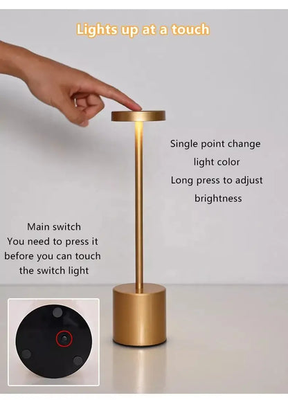 Modern LED Desk Lamp with USB Rechargeable Battery